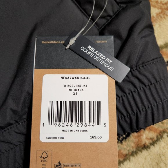 North Face Highrail Puffer Jacket Coat Black - Picture 3 of 9